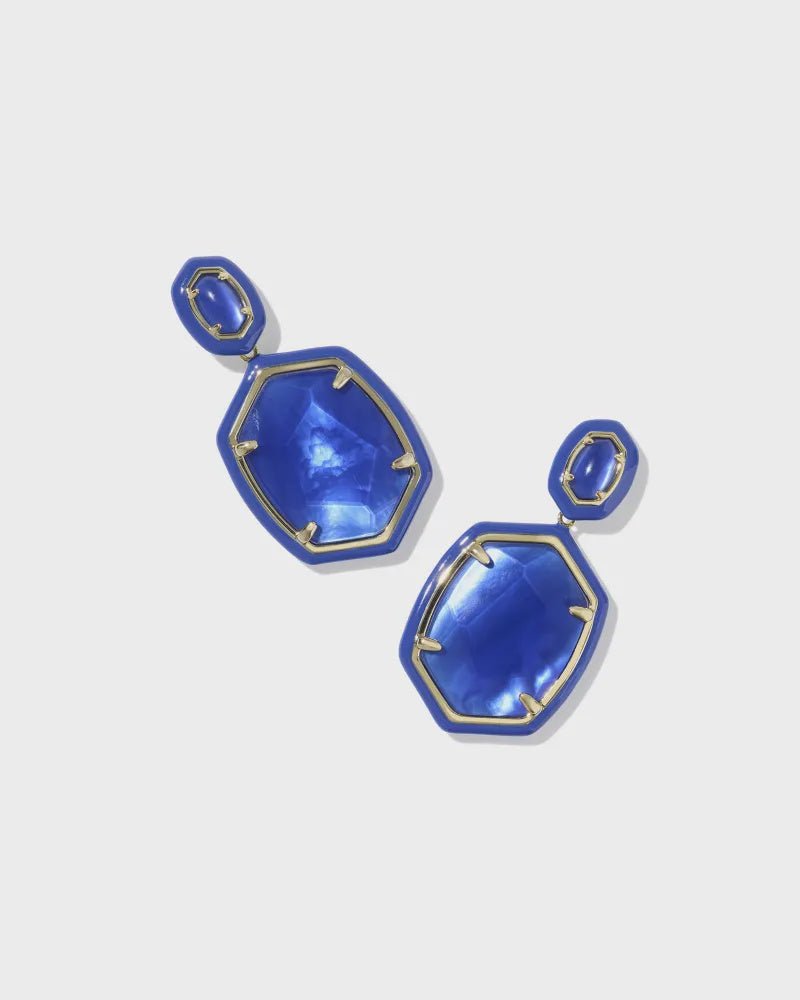 Daphne Enamel Frame Earring Gold - Southern Soule Designs