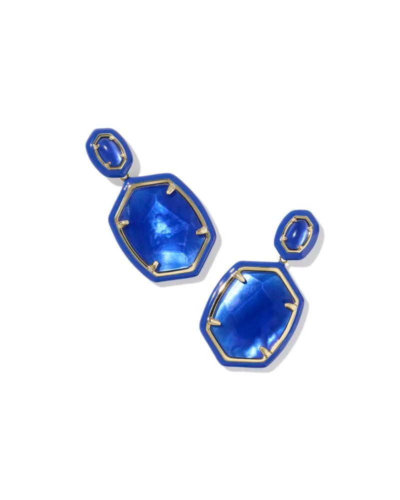 Daphne Enamel Frame Earring Gold - Southern Soule Designs