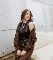 Dark Chocolate Sleeveless Top SEK11524 - Southern Soule Designs