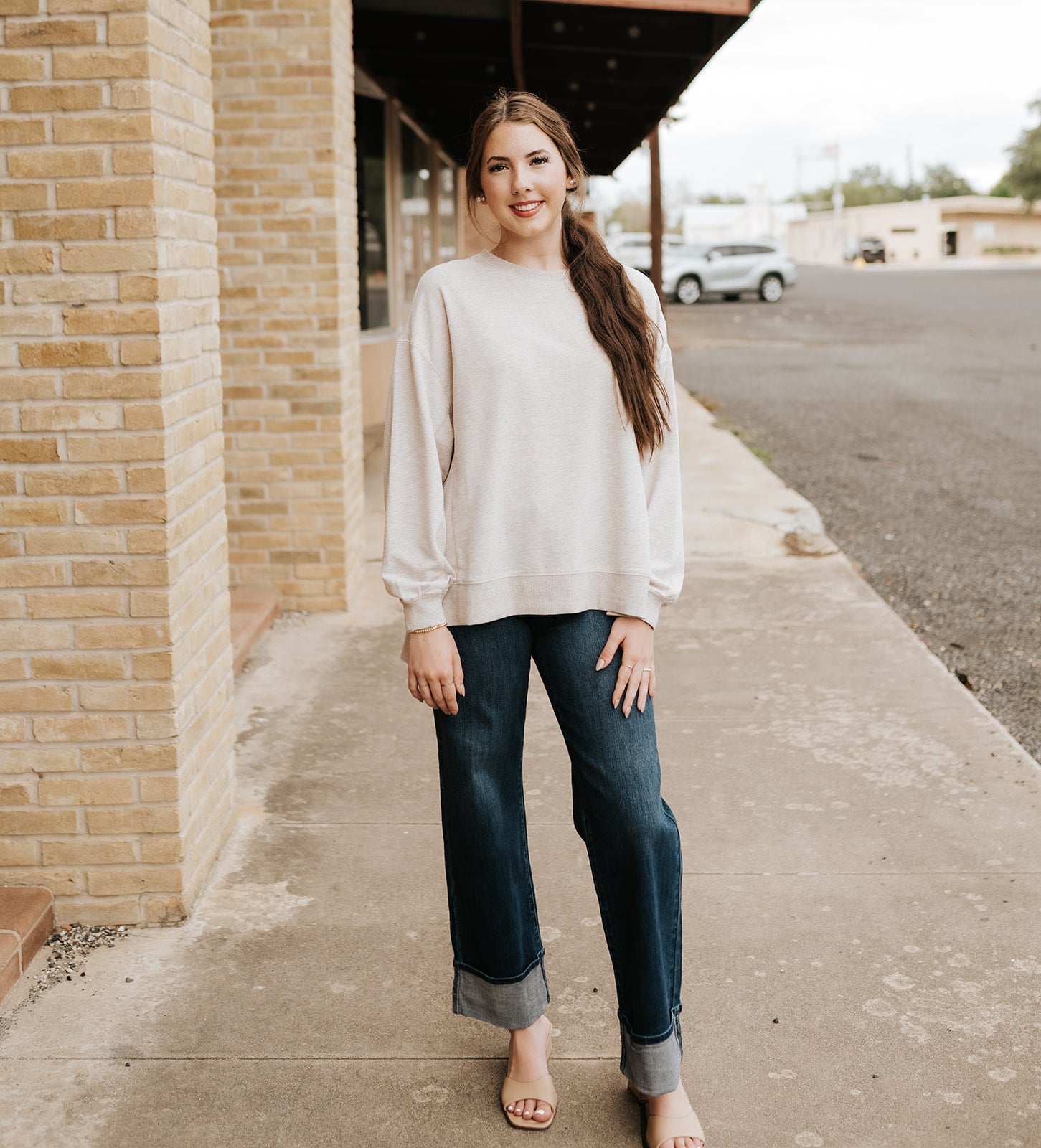 Dark Demin Cuffed Wide Leg DP854 - DK - Southern Soule Designs