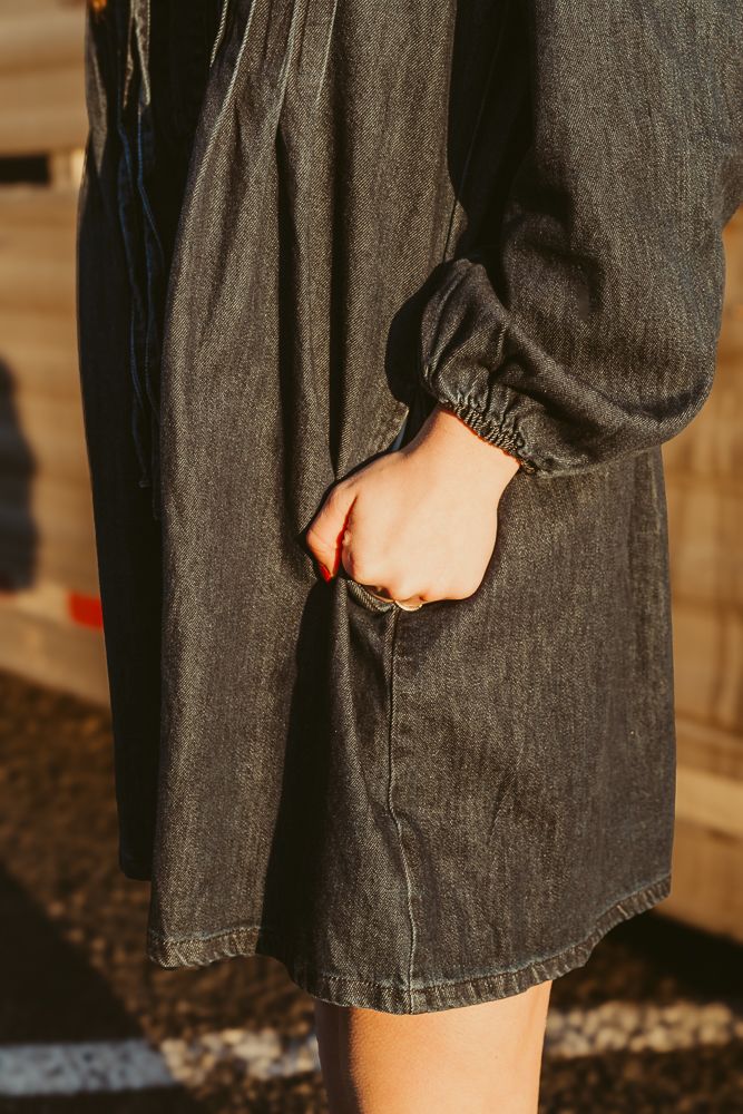 Dark Denim Long Sleeve Romper ILR4232 - Southern Soule Designs