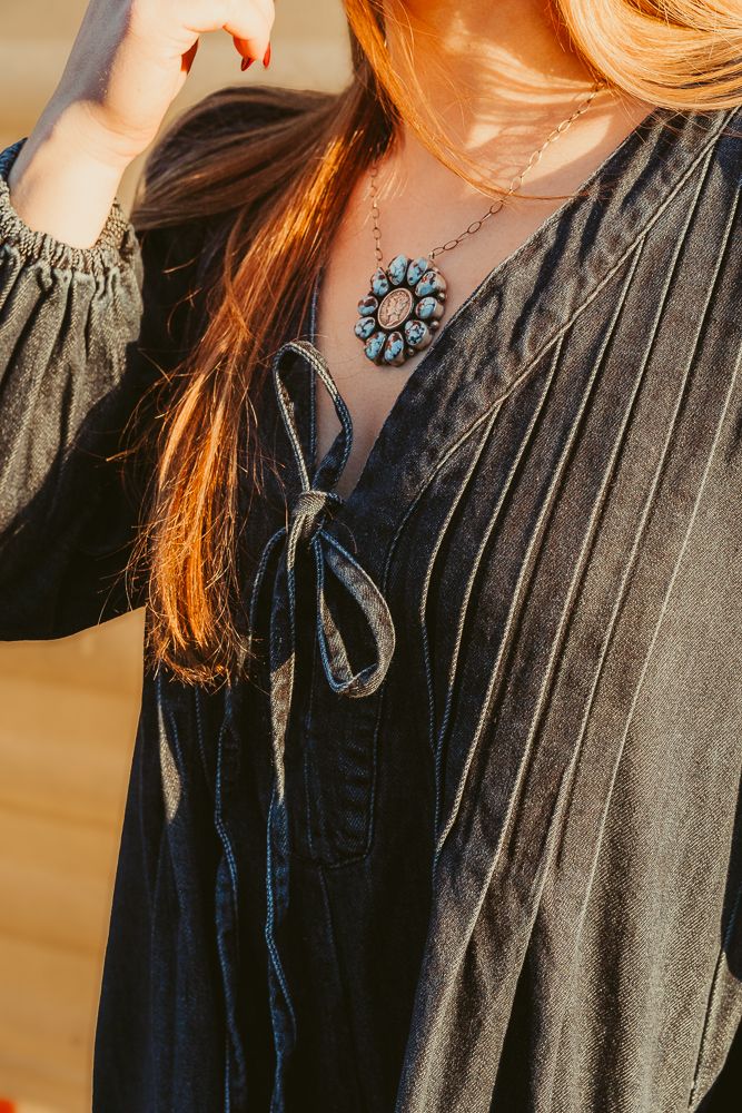 Dark Denim Long Sleeve Romper ILR4232 - Southern Soule Designs