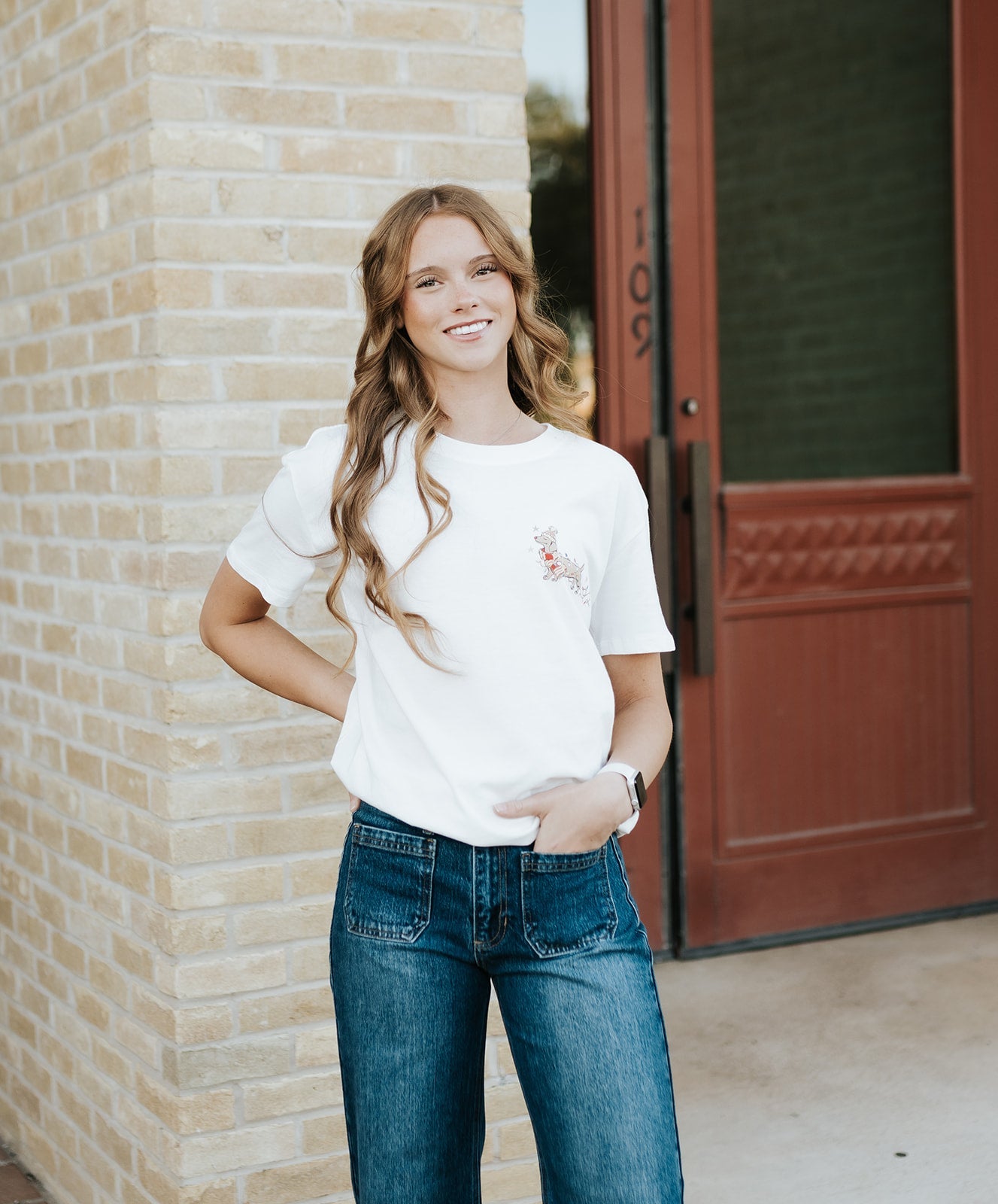 Dark Denim Micro Patch Pocket Wide Leg Jean DP799 - Southern Soule Designs