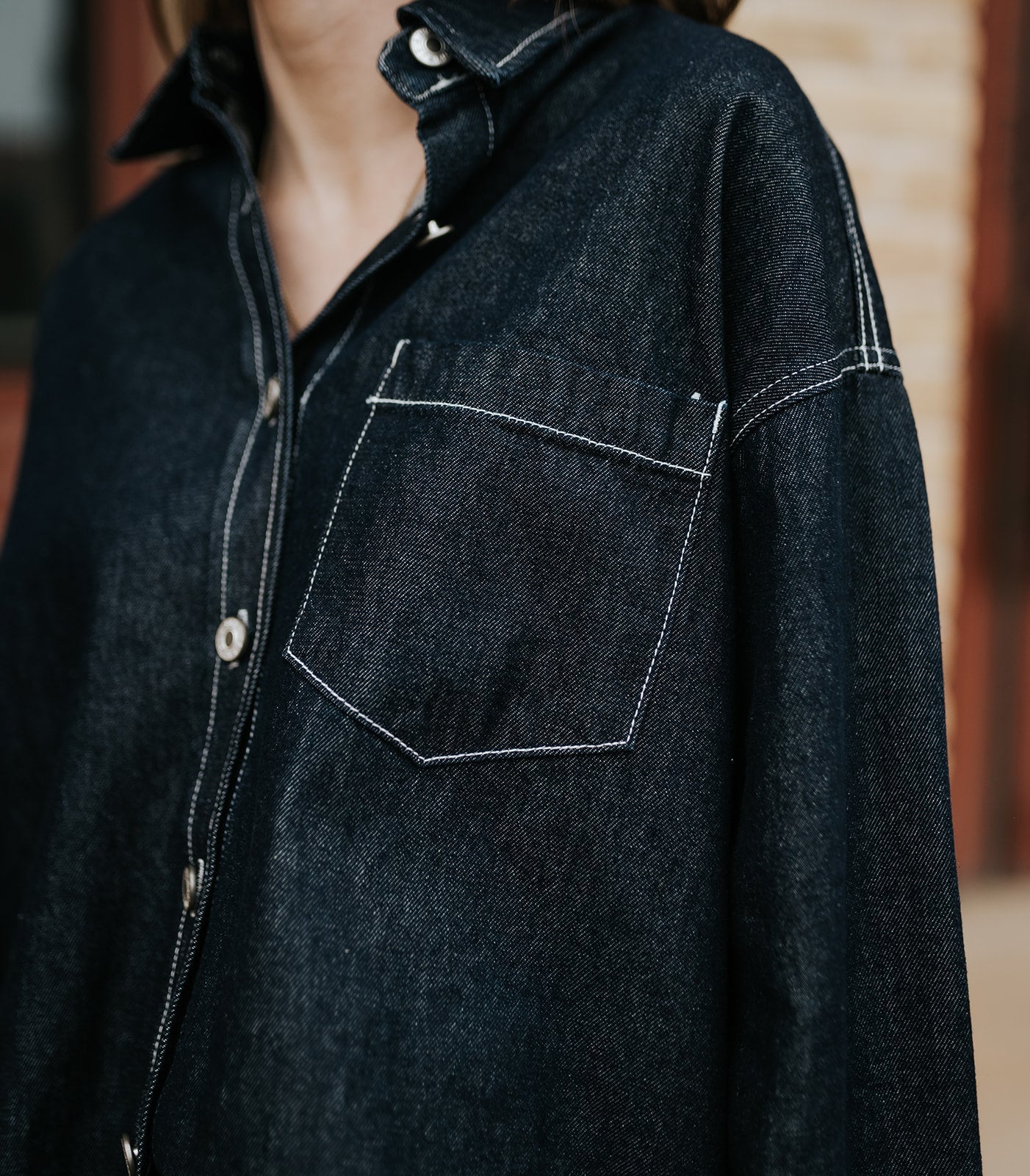 Dark Denim Oversized Shirt and Mini Skirt Set IST6002 - Southern Soule Designs