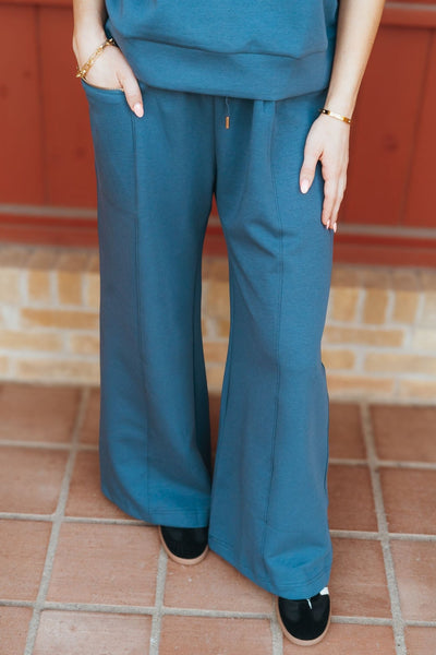 Dark Denim Scuba Oversized Sweatpants IP5462 - Southern Soule Designs