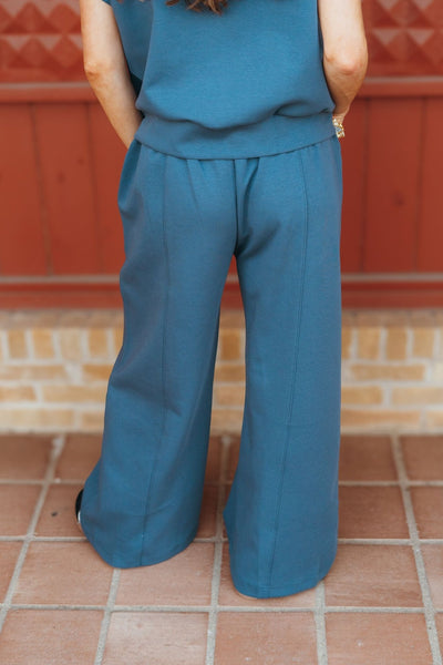 Dark Denim Scuba Oversized Sweatpants IP5462 - Southern Soule Designs