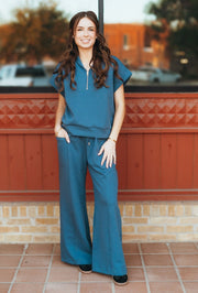 Dark Denim Scuba Oversized Sweatpants IP5462 - Southern Soule Designs