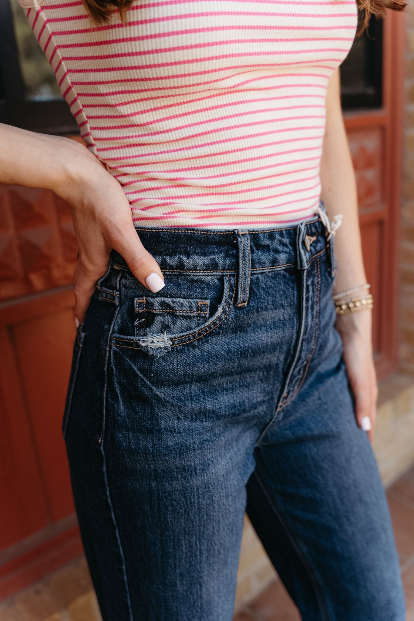 Dark High Rise Slim Balloon Fit Jeans KC7441D - Southern Soule Designs