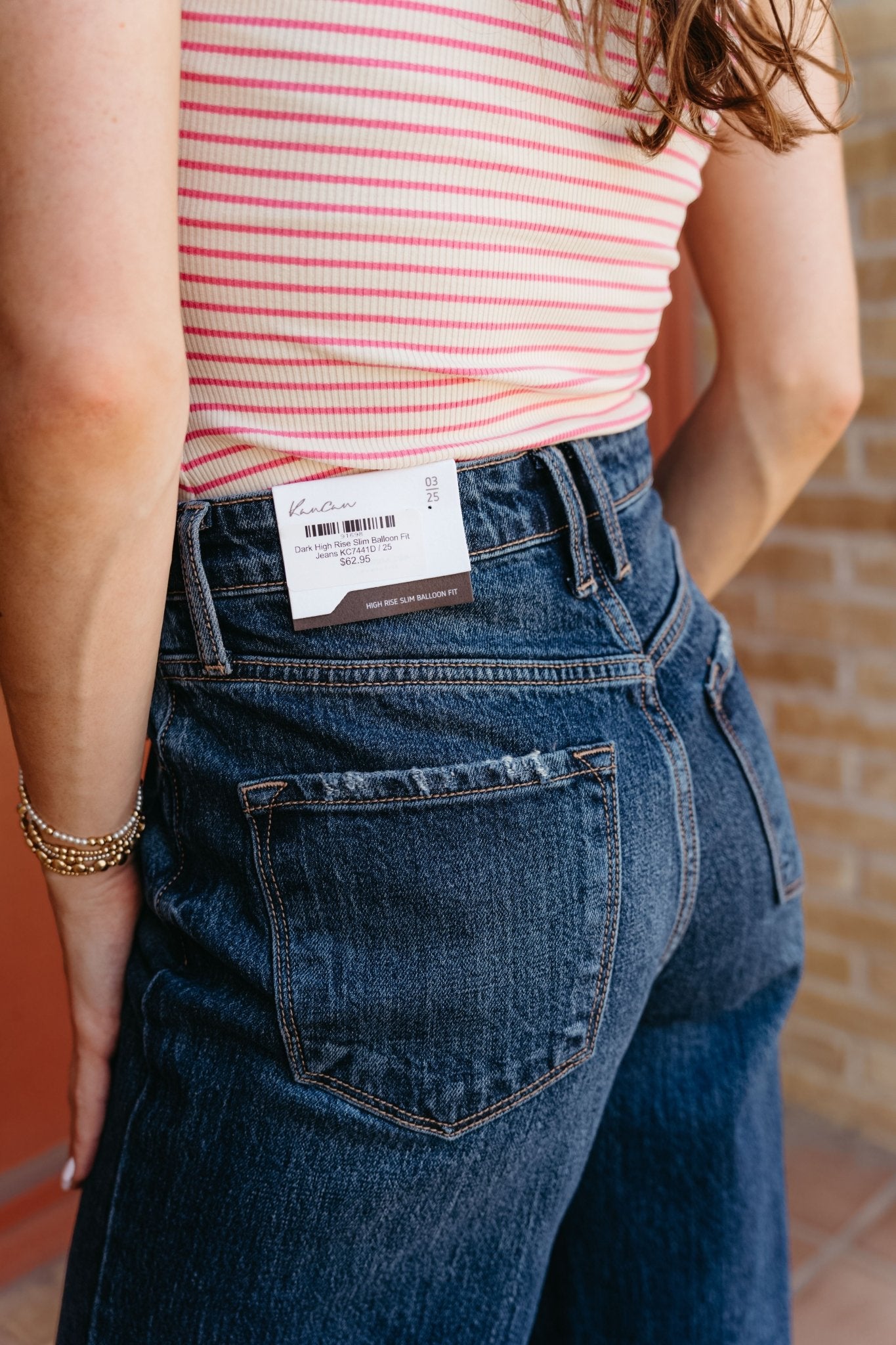 Dark High Rise Slim Balloon Fit Jeans KC7441D - Southern Soule Designs