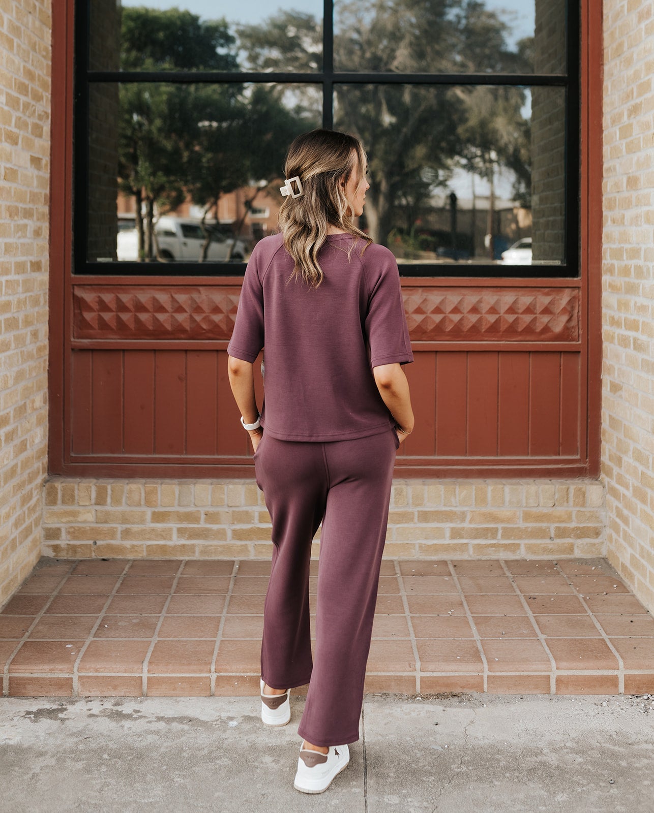 Dark Plum Laguna Soft Drape Cropped Pants KP5519 - Southern Soule Designs