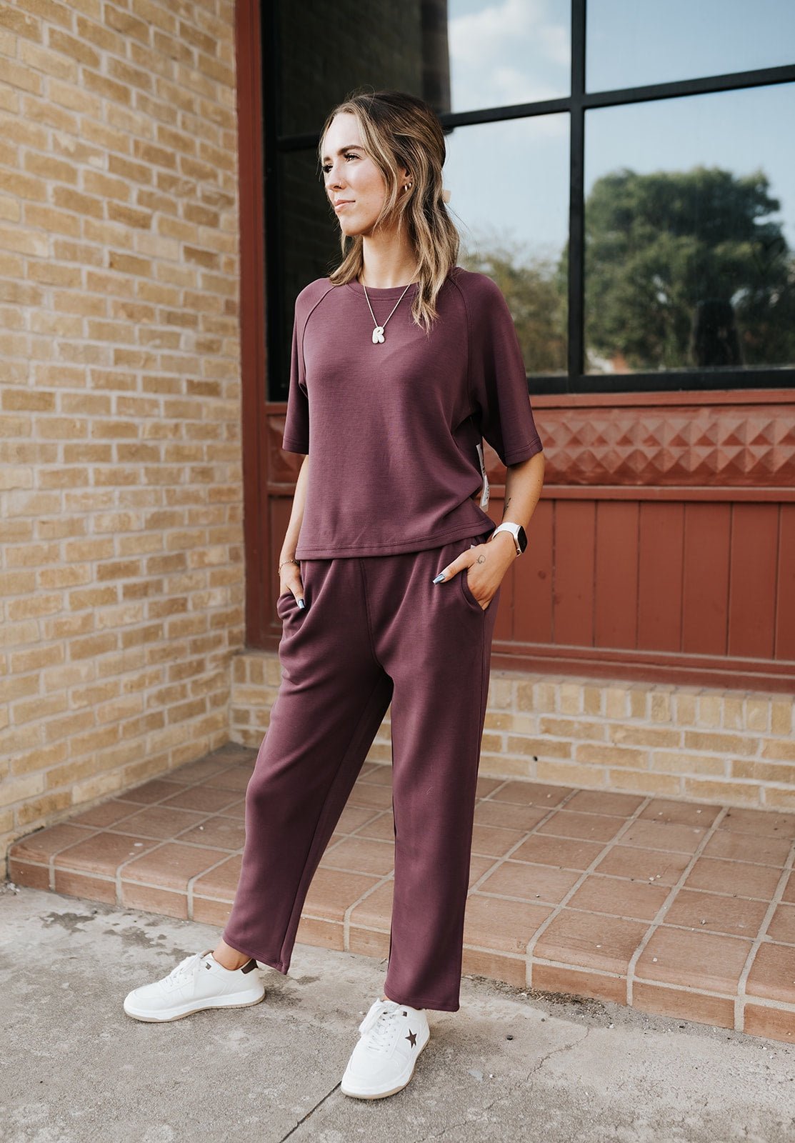 Dark Plum Laguna Soft Drape Cropped Pants KP5519 - Southern Soule Designs