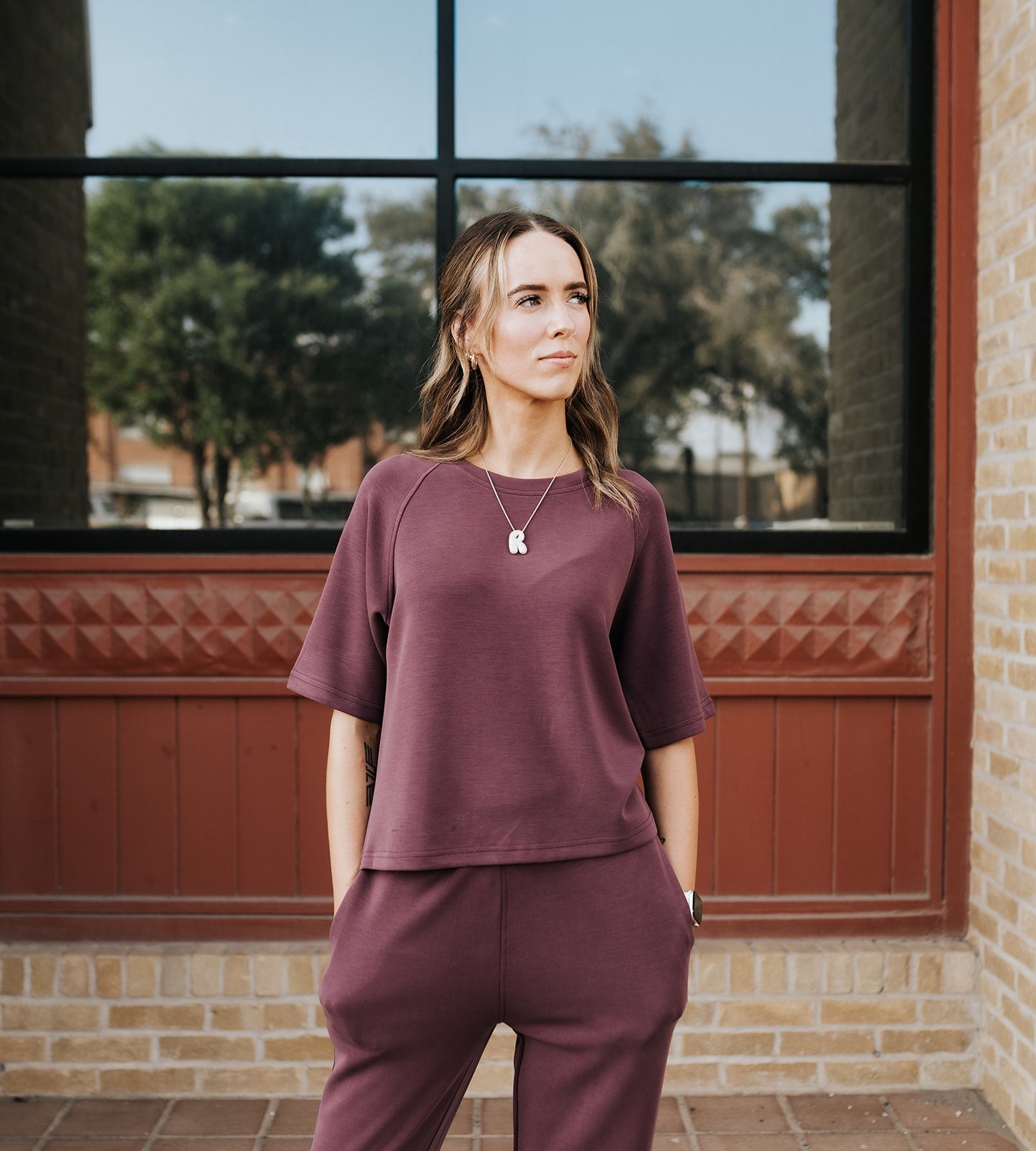 Dark Plum Laguna Soft Drape Raglan Tee KT5582 - Southern Soule Designs