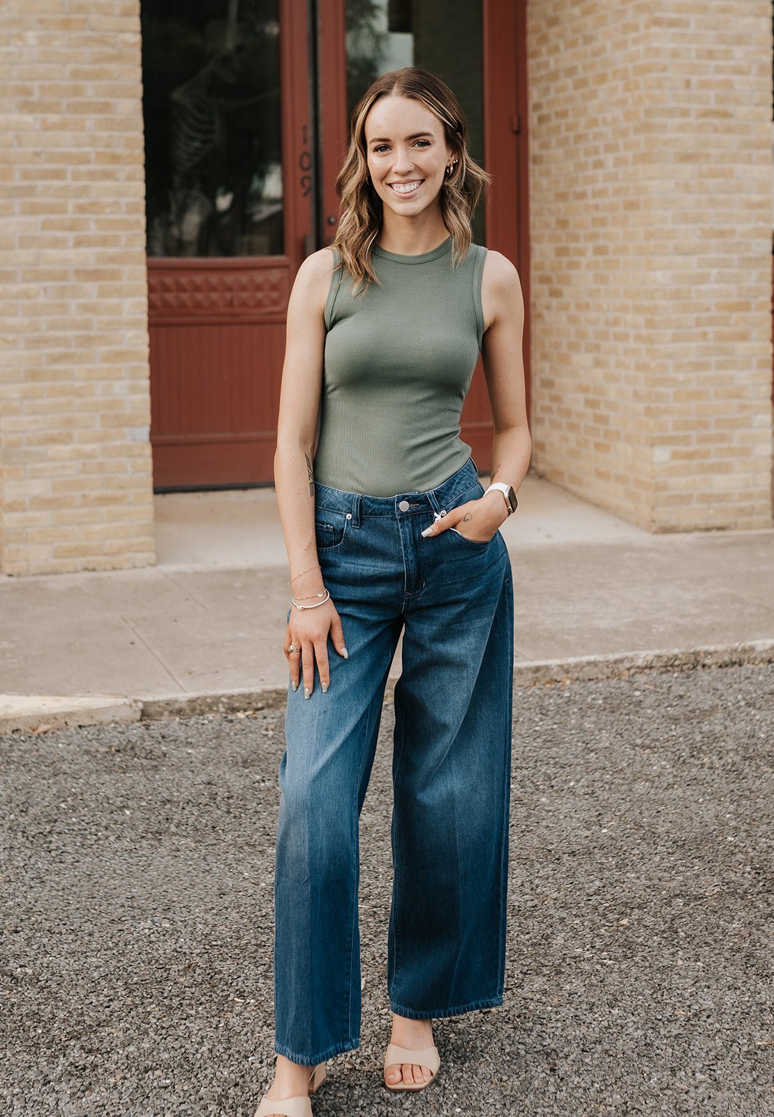 Dark Sage Sleeveless Bodysuit MT9737 - Southern Soule Designs