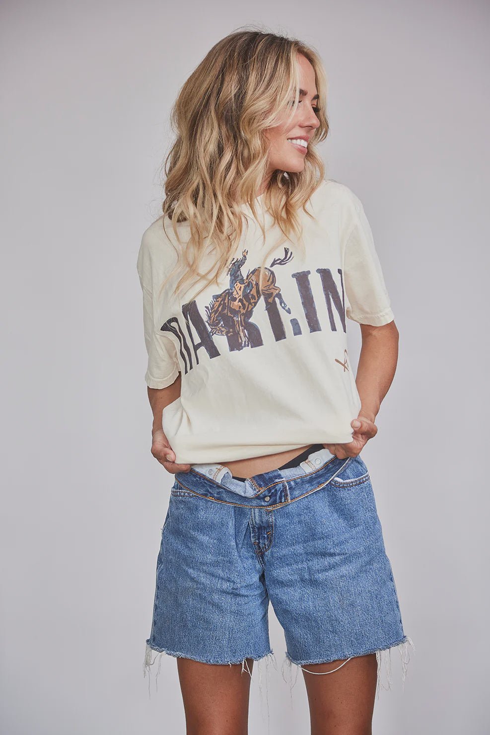 Darlin Bronc Short Sleeve Ivory - Southern Soule Designs