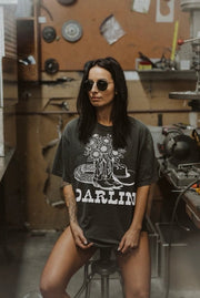 Darlin Floral Boot Tee - Southern Soule Designs