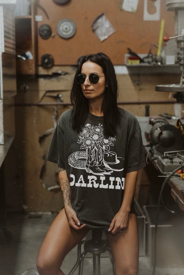 Darlin Floral Boot Tee - Southern Soule Designs