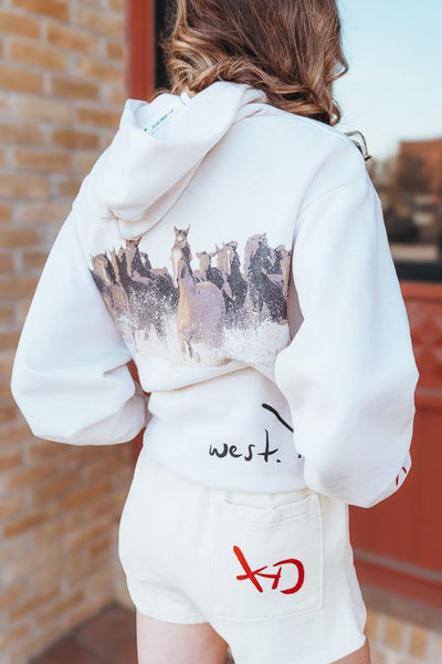 Darlin Wild Horse Hoodie Creme - Southern Soule Designs