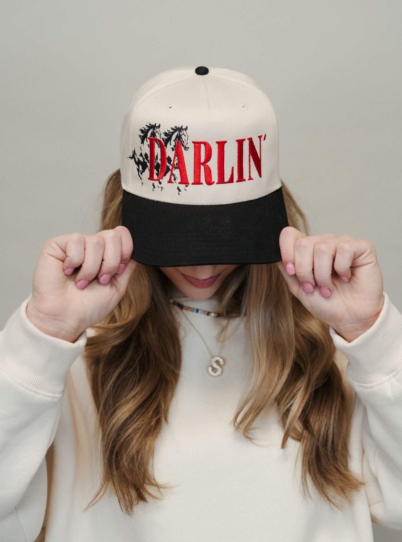 Darlin Wild Horse Snapback Cream/Black Hat - Southern Soule Designs