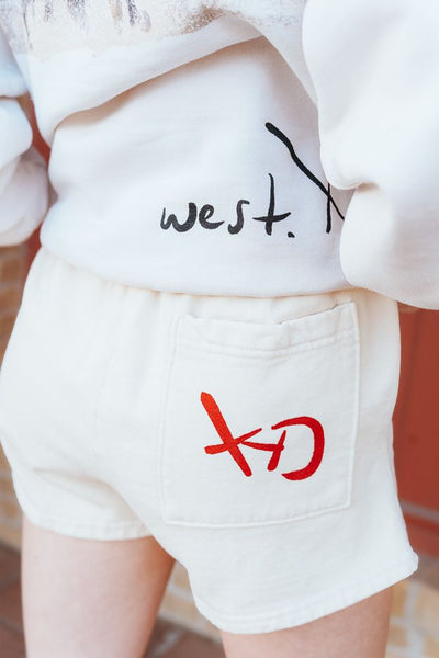 Darlin Wild Horse Sweatshorts Creme - Southern Soule Designs