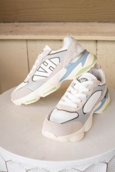 Dash 12 White/Grey/Taupe Sneaker - Southern Soule Designs