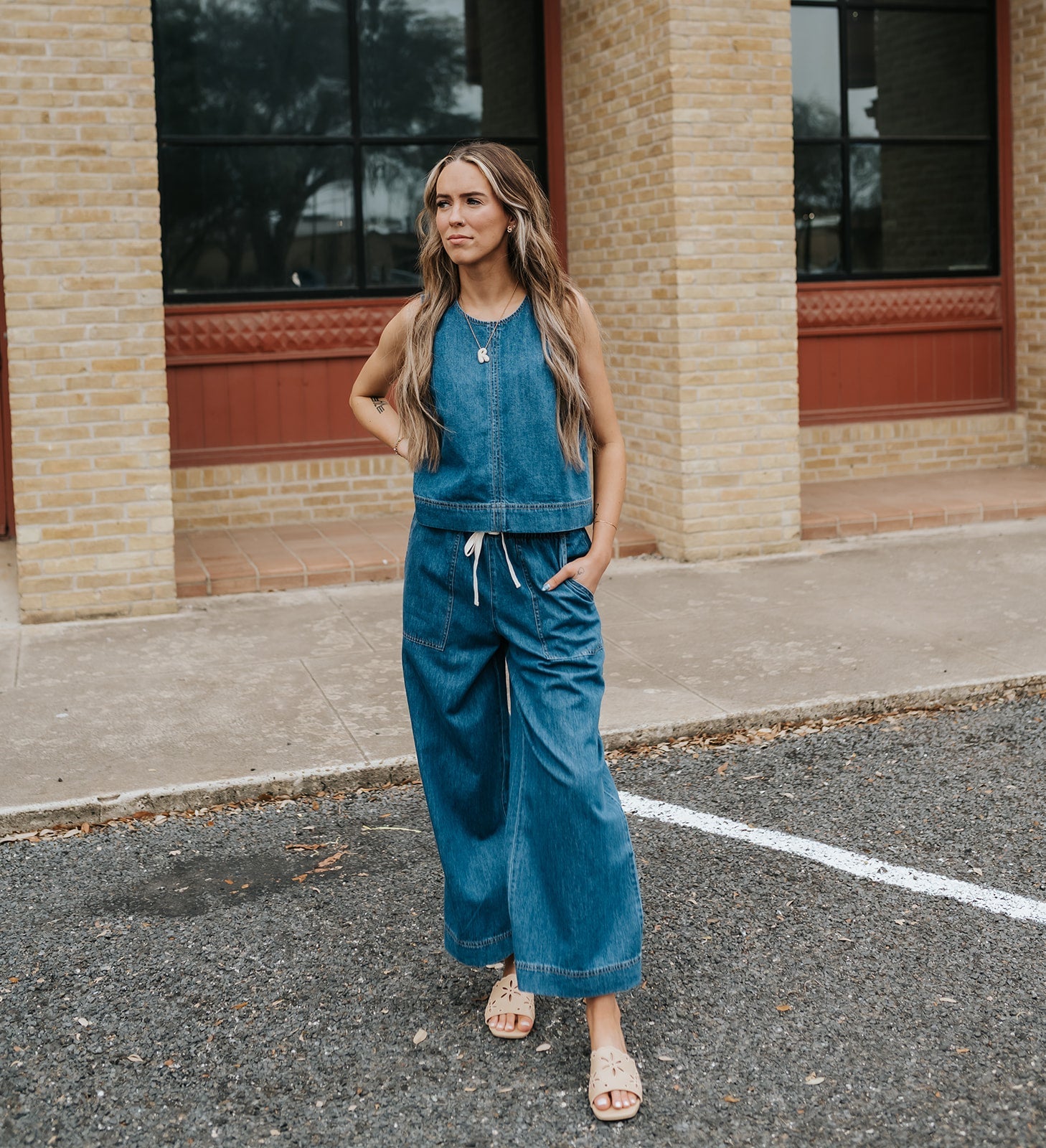 Daycation Denim Utility Pants Deep Water ZP261107 - Southern Soule Designs