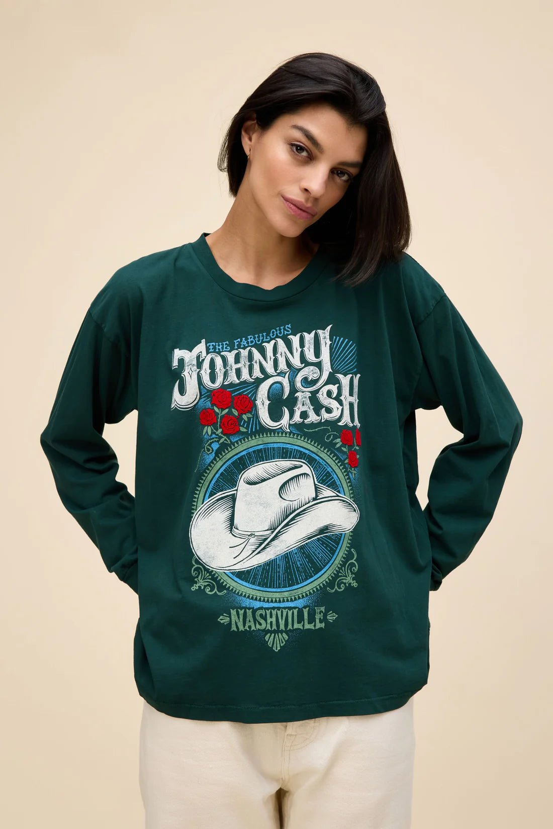 DayDreamer Johnny Cash The Fabulous Merch Long Sleeve Pine - Southern Soule Designs