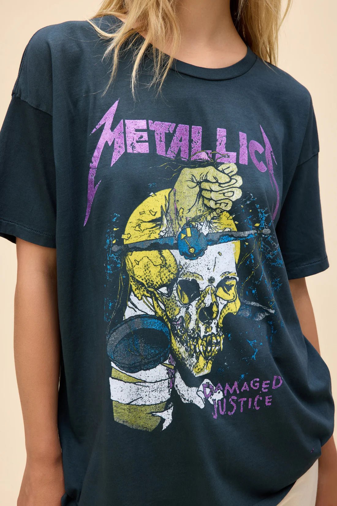 DayDreamer Metallica Damaged Justice Merch Tee Black - Southern Soule Designs