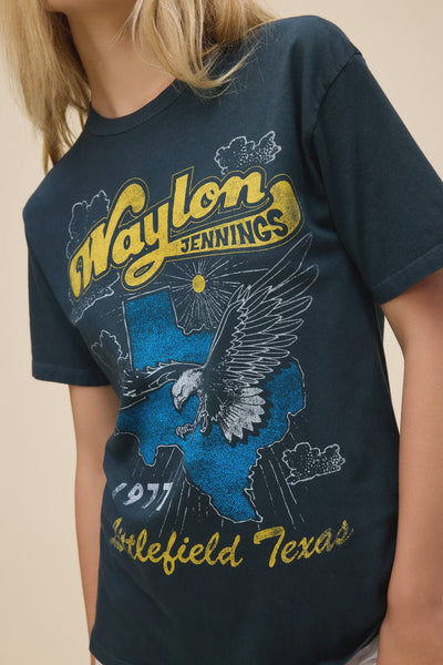 DayDreamer Waylon Jennings Littlefield Texas Weekend Tee Black - Southern Soule Designs