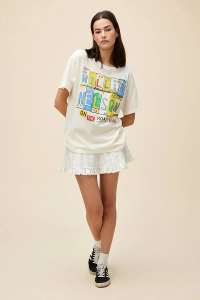 Daydreamer Willie Nelson on the Road Again Boyfriend Tee - Southern Soule Designs