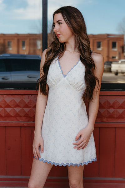 De La Luna Baby Blue Mini Dress S1514D - 2 - Southern Soule Designs