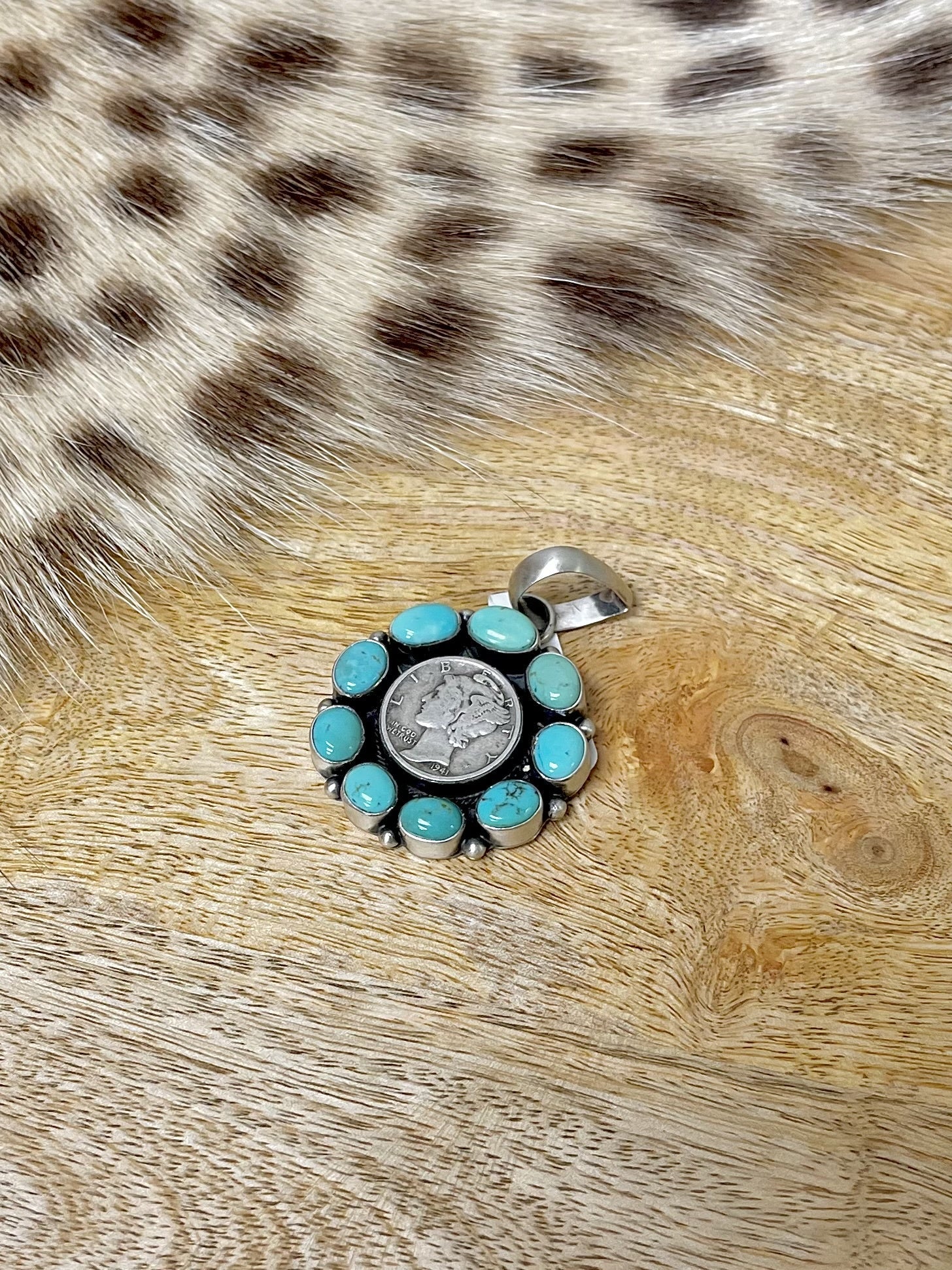 Debra Smith Royston Turq Coin Pendant - Southern Soule Designs