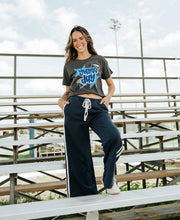 Deep Navy Lace Striped Sweatpants C70694 - Southern Soule Designs