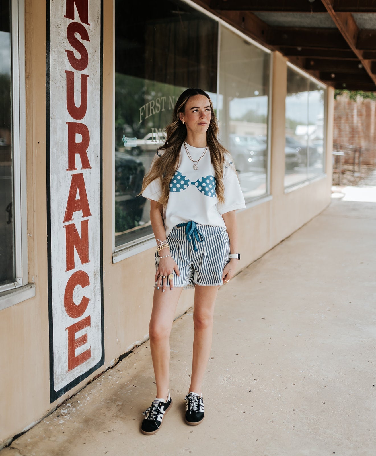 Deep Navy Stripe Shorts - Southern Soule Designs