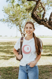 Deep Red Patchwork Lucky 8 Ball Tee TBT14043 - Southern Soule Designs