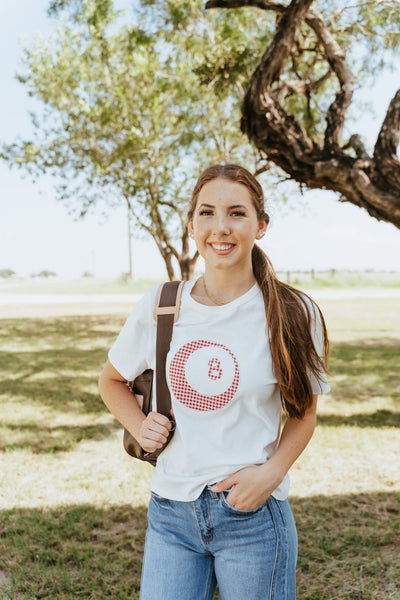 Deep Red Patchwork Lucky 8 Ball Tee TBT14043 - Southern Soule Designs