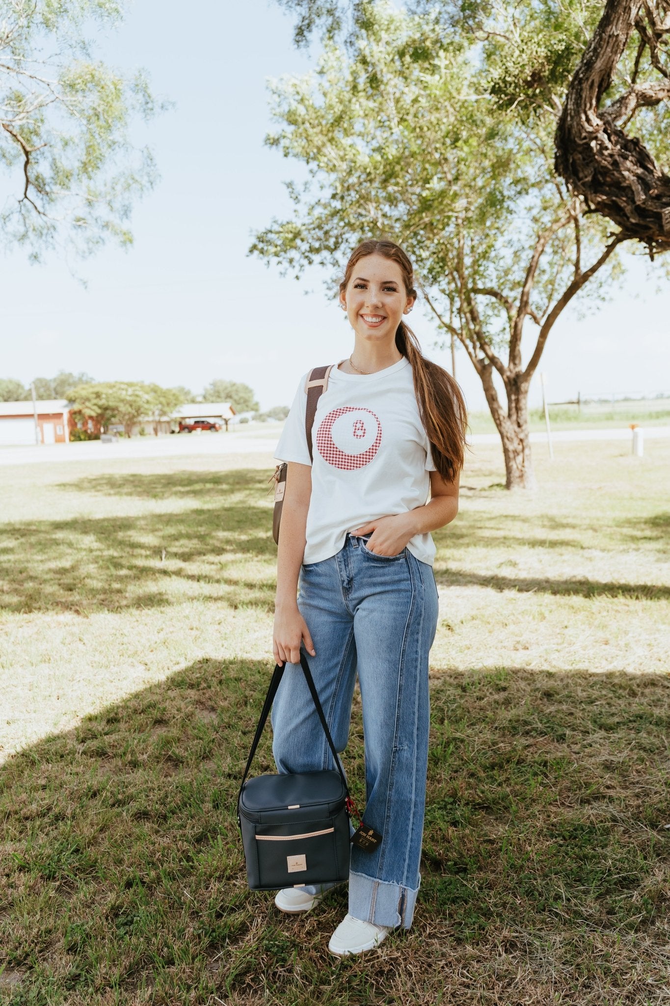Deep Red Patchwork Lucky 8 Ball Tee TBT14043 - Southern Soule Designs
