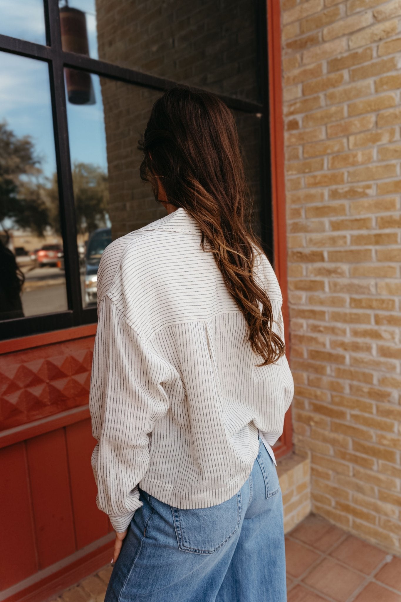 Del Mar Striped Shirt Natural ZT251298 - Southern Soule Designs