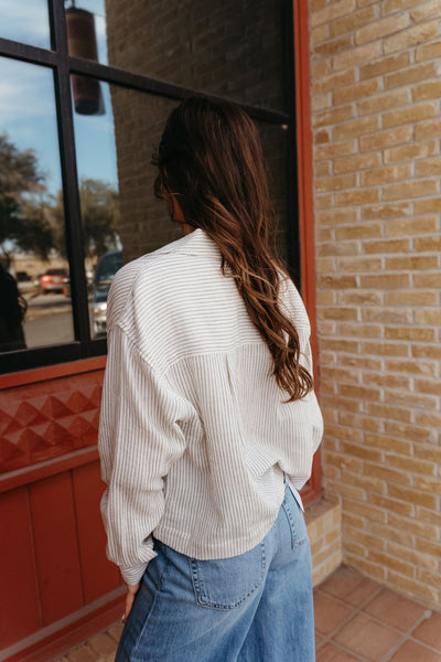 Del Mar Striped Shirt Natural ZT251298 - Southern Soule Designs