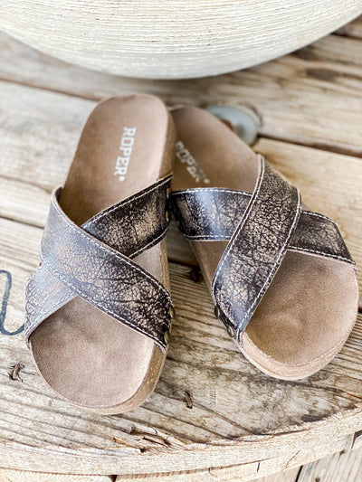 Delaney Brown Leather Sandal - Southern Soule Designs