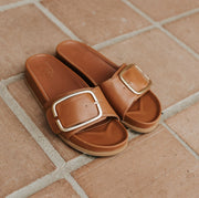 Delphine Camel Slide Sandal - Southern Soule Designs