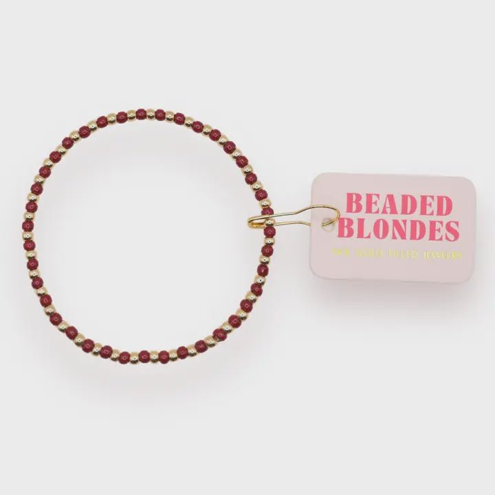 Demi Gold Bracelet in Maroon - Southern Soule Designs