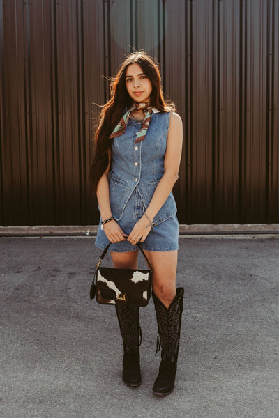 Denim Button Front Sleeveless Top ST2571 - Southern Soule Designs