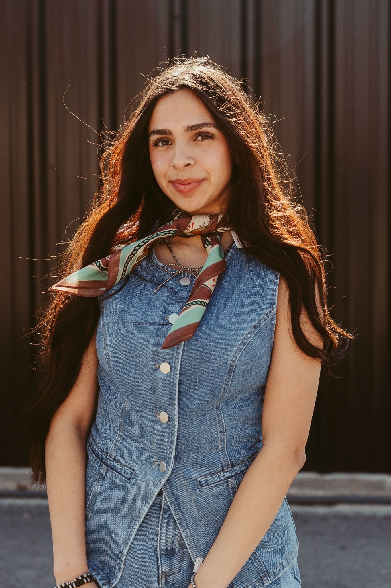 Denim Button Front Sleeveless Top ST2571 - Southern Soule Designs