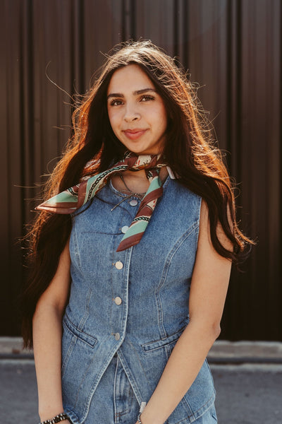 Denim Button Front Sleeveless Top ST2571 - Southern Soule Designs