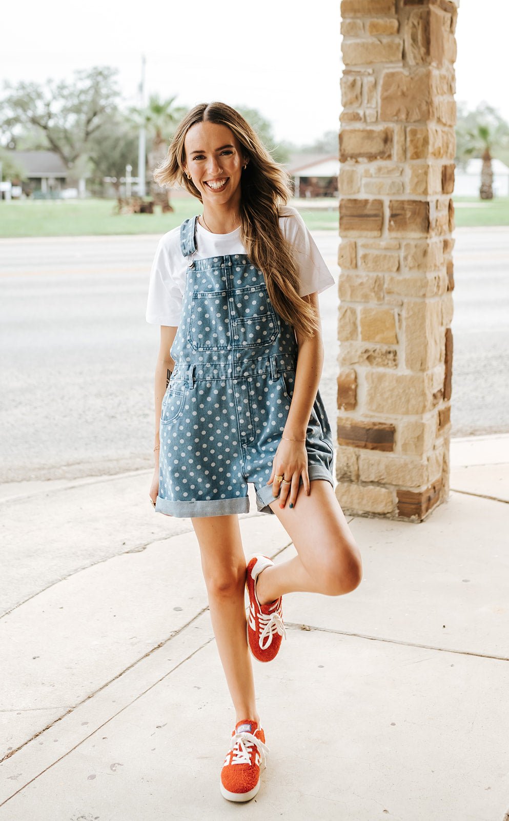 Denim Polka Dot Shortall WL26 - 12589 - Southern Soule Designs