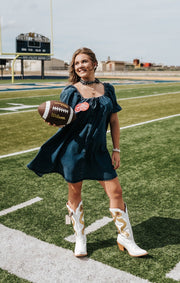 Denim Puff Sleeve Mini Dress CD07265 - Southern Soule Designs