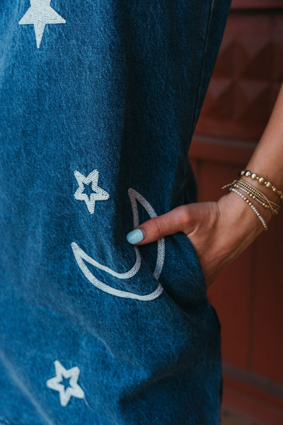 Denim Sleeveless Mini Dress with Pocket RD1126 - Southern Soule Designs