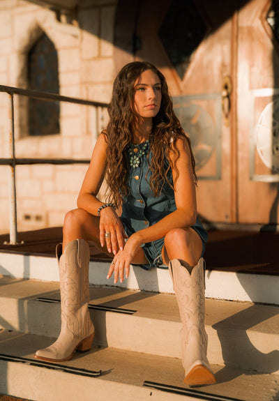 Denim Sleeveless Top w/Shorts 16881 - Southern Soule Designs