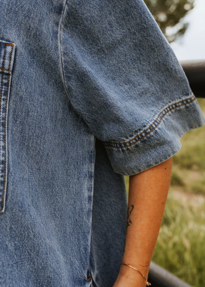 Denim Tunic Dress D4231 - Southern Soule Designs