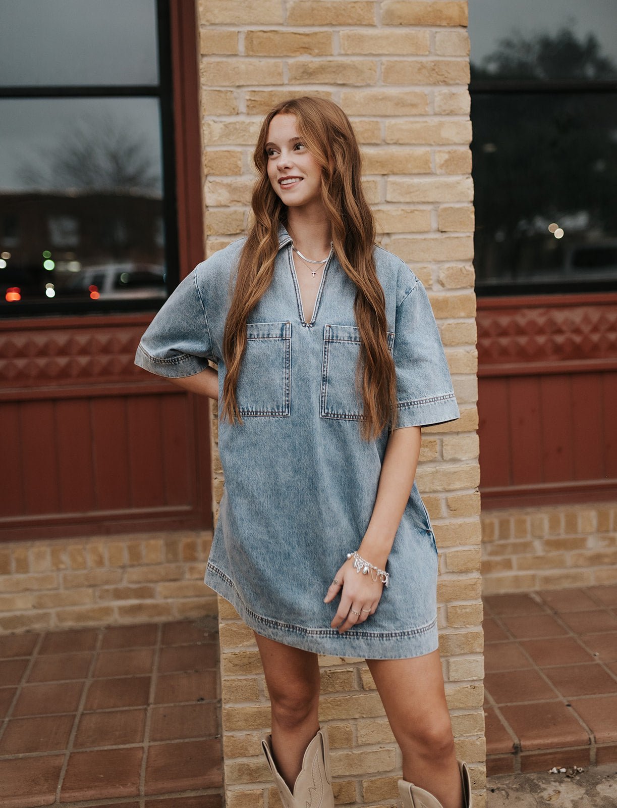 Denim Tunic Dress D4231 - Southern Soule Designs